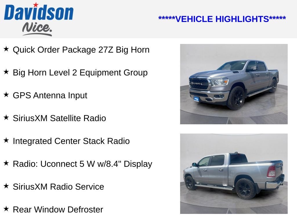 2022 RAM 1500 Big Horn/Lone Star