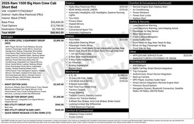 2026 RAM 1500 Big Horn