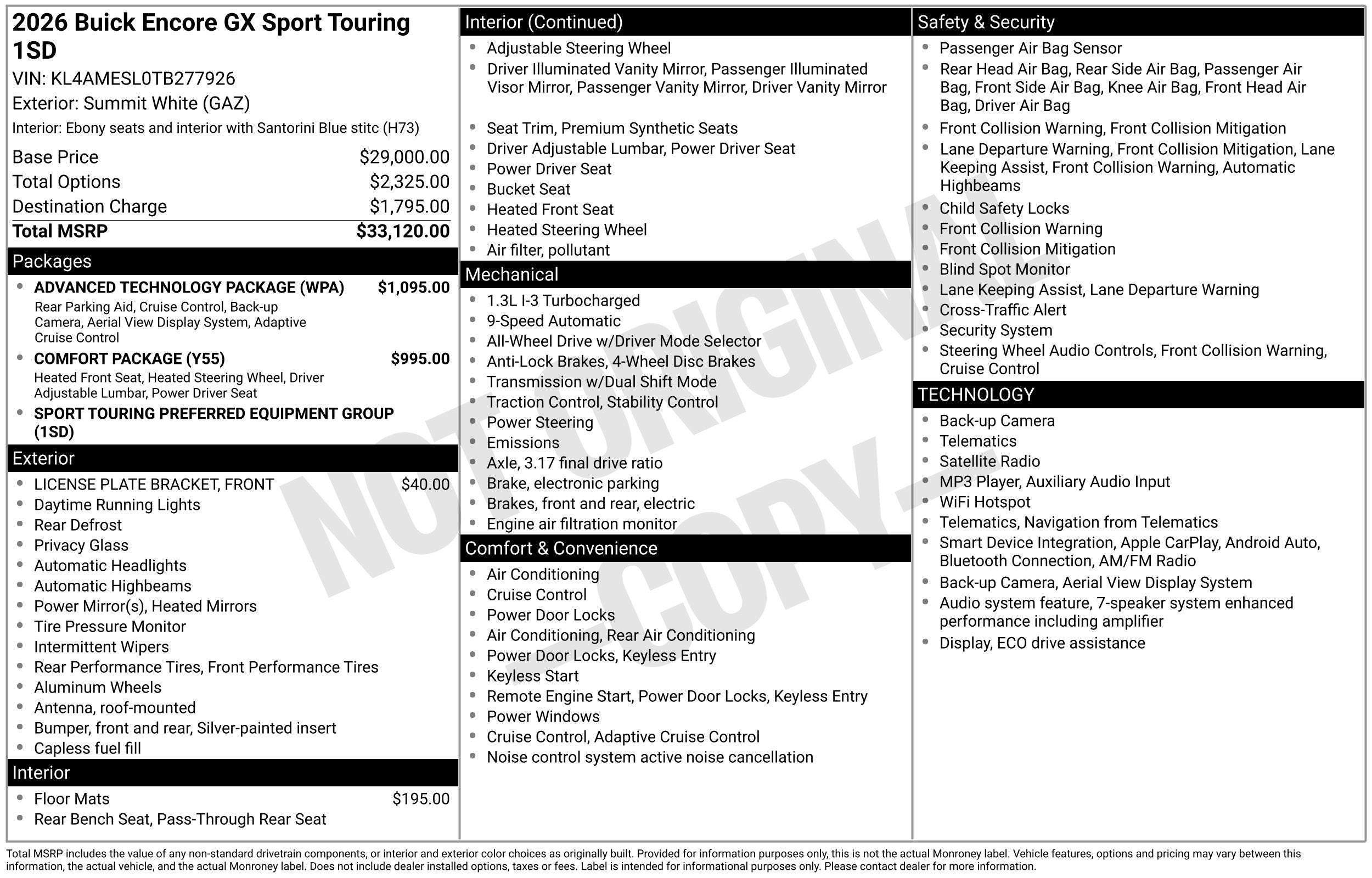 2026 Buick Encore GX Sport Touring