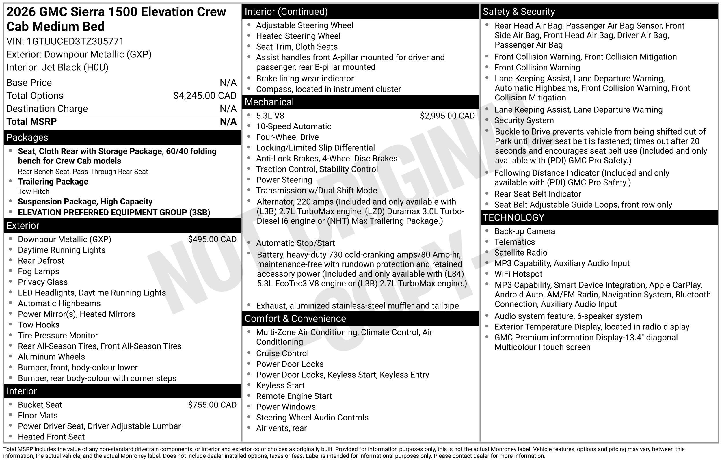 2026 GMC Sierra 1500 Elevation