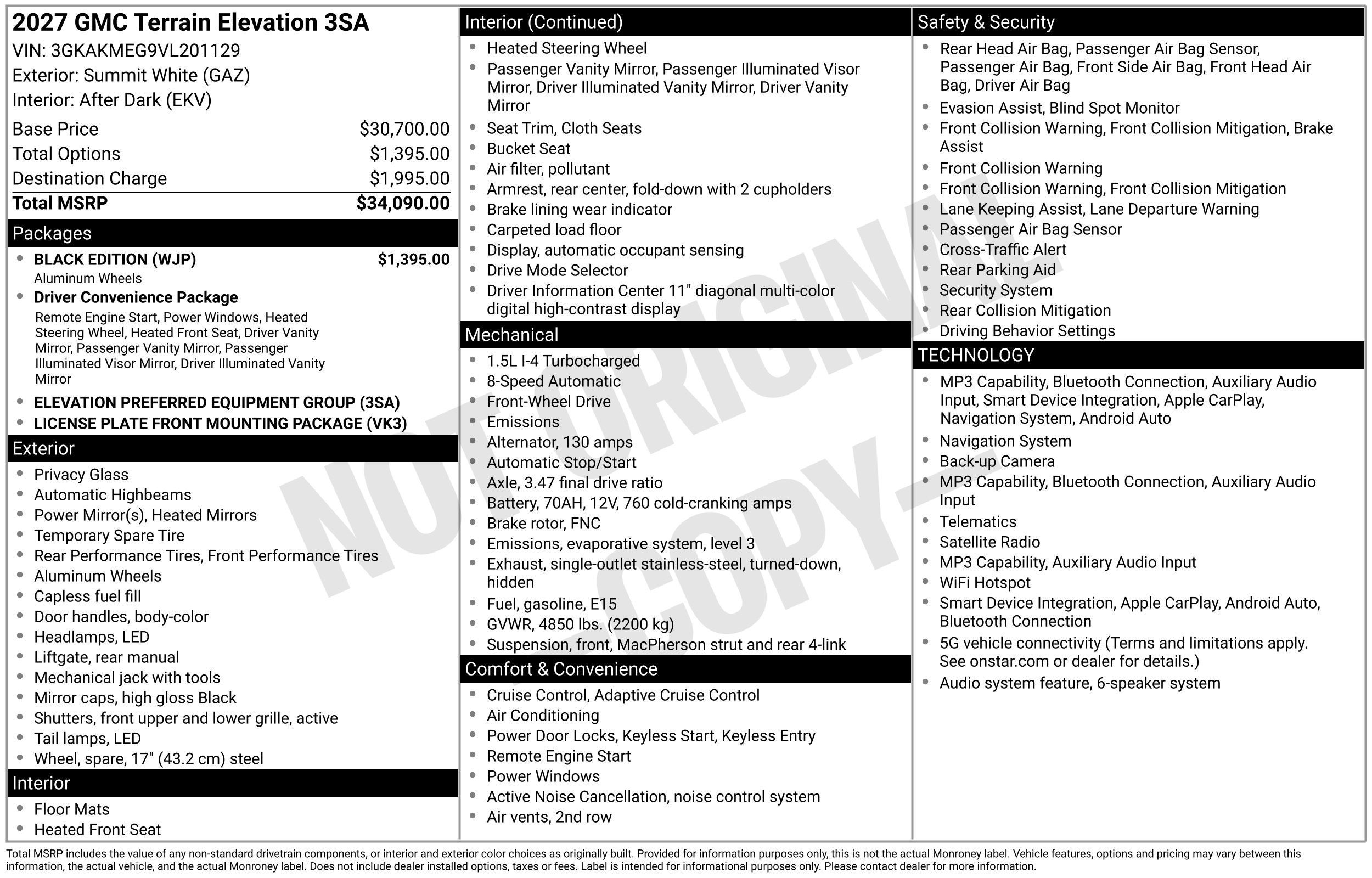 2027 GMC Terrain Elevation
