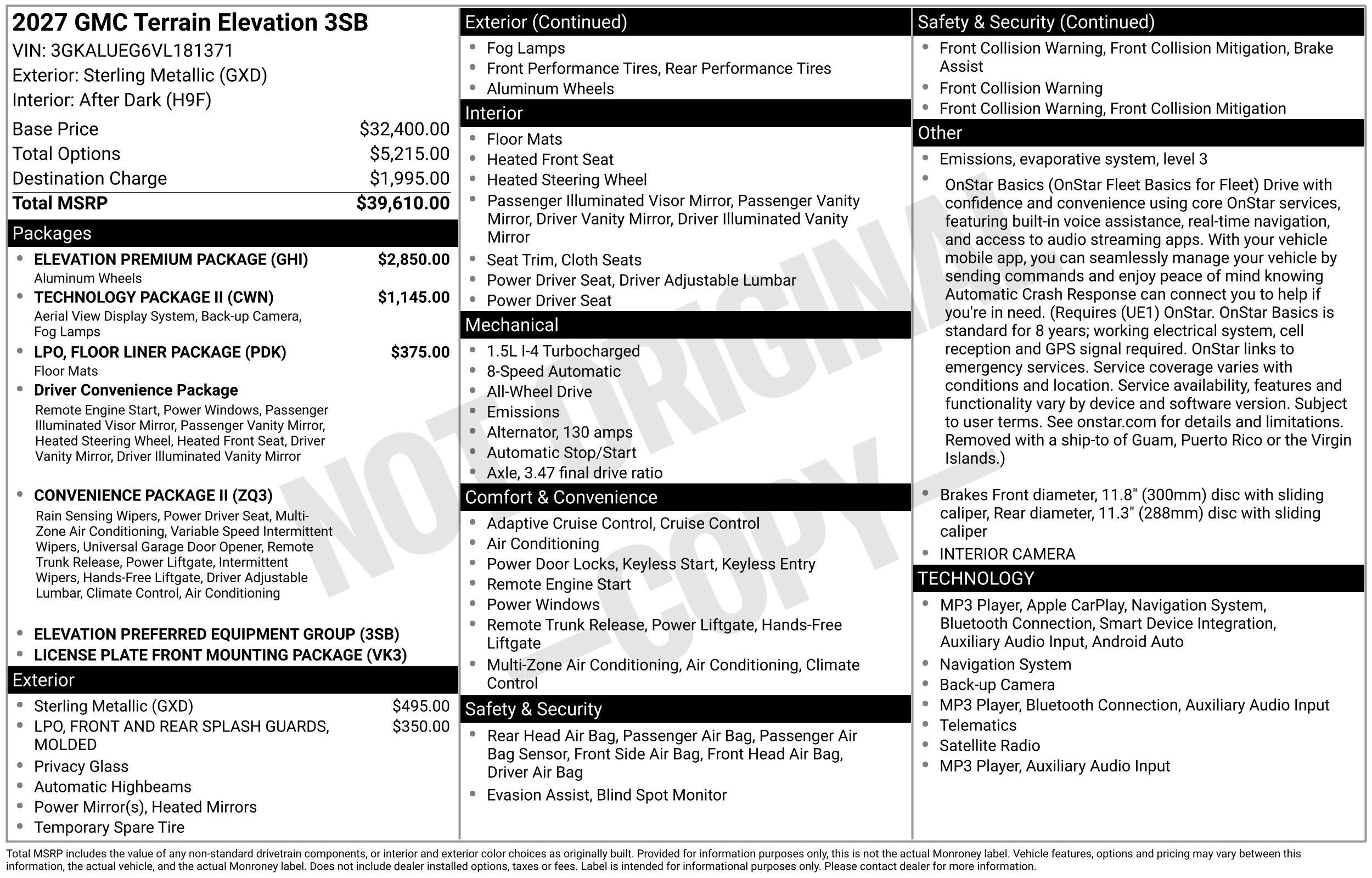 2027 GMC Terrain Elevation