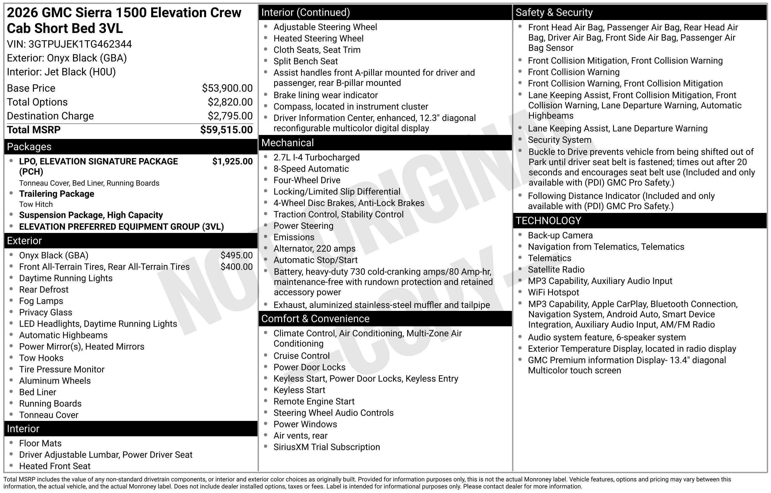 2026 GMC Sierra 1500 Elevation